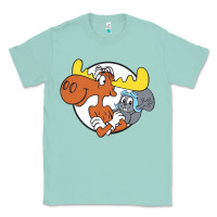 Seafoam Vintage Rocky And Bullwinkle Classic Tee - artisFamous