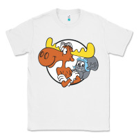 White Vintage Rocky And Bullwinkle Classic Tee - artisFamous