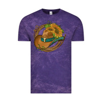 Cloud Purple western hat with sunflowers and rope Vintage Tee - Artiststas