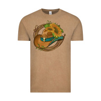 Vintage Coffee western hat with sunflowers and rope Vintage Tee - Artiststas