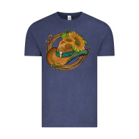 Vintage Denim western hat with sunflowers and rope Vintage Tee - Artiststas