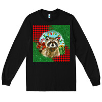 Black christmas raccoon Long Sleeve Tee - BarkalooDesign