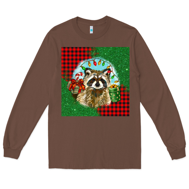 Christmas Raccoon Long Sleeve Tee by BarkalooDesign | Teevron