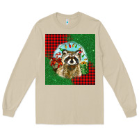 Mushroom christmas raccoon Long Sleeve Tee - BarkalooDesign