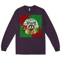 Plum christmas raccoon Long Sleeve Tee - BarkalooDesign