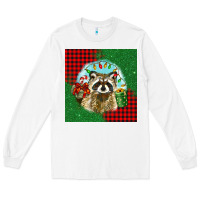 White christmas raccoon Long Sleeve Tee - BarkalooDesign