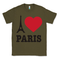 Army Green i love paris eiffel tower funny Classic Tee - artisFamous