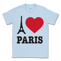 Dusty Blue i love paris eiffel tower funny Classic Tee - artisFamous