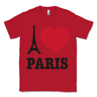 Red i love paris eiffel tower funny Classic Tee - artisFamous
