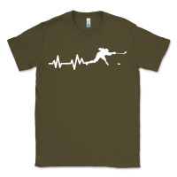 Army Green hockey player heartbeat ice Classic Tee - artisFamous
