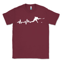 Burgundy hockey player heartbeat ice Classic Tee - artisFamous