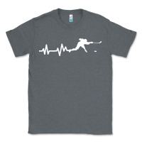 Charcoal Heather hockey player heartbeat ice Classic Tee - artisFamous