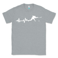 Heather Grey hockey player heartbeat ice Classic Tee - artisFamous