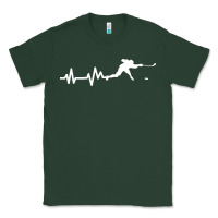 Sports Green hockey player heartbeat ice Classic Tee - artisFamous