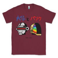 Burgundy DAFTPUNK Japanese Classic Tee - artisFamous