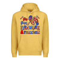 Antique Gold flip flops fireworks and freedom Premium Hoodie - AdoDesignShop