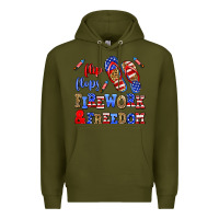 Army Green flip flops fireworks and freedom Premium Hoodie - AdoDesignShop