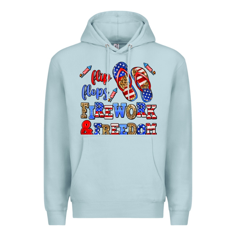 Flip Flops Fireworks And Freedom Premium Hoodie by AdoDesignShop | Teevron