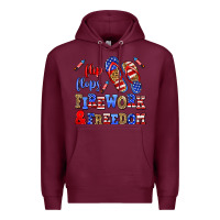 Burgundy flip flops fireworks and freedom Premium Hoodie - AdoDesignShop