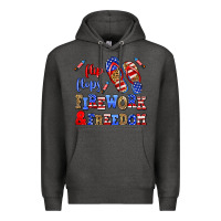 Charcoal Heather flip flops fireworks and freedom Premium Hoodie - AdoDesignShop