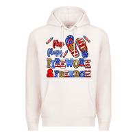 Pale Pink flip flops fireworks and freedom Premium Hoodie - AdoDesignShop