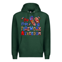 Sports Green flip flops fireworks and freedom Premium Hoodie - AdoDesignShop