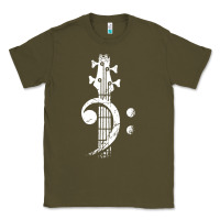 Army Green musical guitar bass Classic Tee - artisFamous