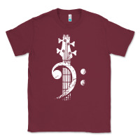 Burgundy musical guitar bass Classic Tee - artisFamous