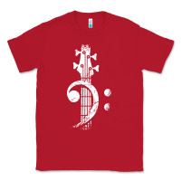 Red musical guitar bass Classic Tee - artisFamous