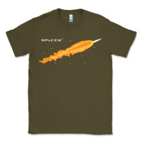 Army Green SpaceX Rocket Classic Tee - artisFamous