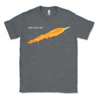 Charcoal Heather SpaceX Rocket Classic Tee - artisFamous