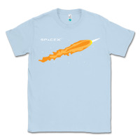 Dusty Blue SpaceX Rocket Classic Tee - artisFamous
