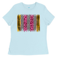Baby Blue race leopard brush stroke Ladies Tee - Artiststas