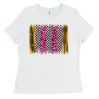 White race leopard brush stroke Ladies Tee - Artiststas