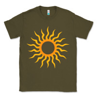 Army Green tribal sun Classic Tee - artisFamous