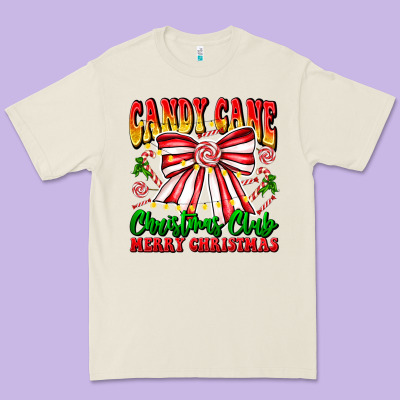Candy Cane Christmas Club Premium Tee Designed By Cowhidedigitalart