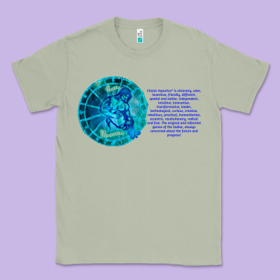 Aquarius Sign Zodiac Astrology Horoscope T-shirt Classic Tee Designed By Artisfamous