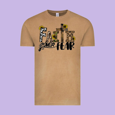 Faith Over Fear Vintage Tee Designed By Cowhidedigitalart