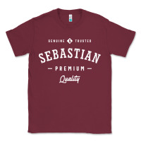Burgundy Sebastian Personalized Name Mens Birthday Classic Tee - artisFamous