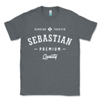 Charcoal Heather Sebastian Personalized Name Mens Birthday Classic Tee - artisFamous