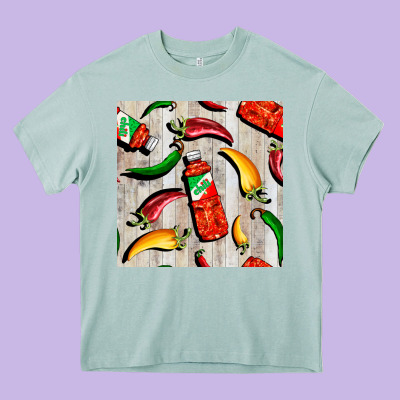 Mexican Chili And Pepper Seamless Pattern Heavy Core Tee Designed By Bundleandbundleshop