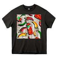 Asphalt mexican chili and pepper seamless pattern Heavy Core Tee - BundleAndBundleShop