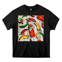 Black mexican chili and pepper seamless pattern Heavy Core Tee - BundleAndBundleShop