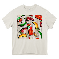 Cream mexican chili and pepper seamless pattern Heavy Core Tee - BundleAndBundleShop