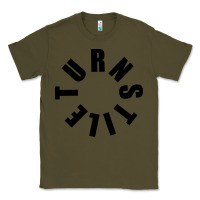 Army Green TURNSTILE BLACK ON WHITE Classic Tee - artisFamous