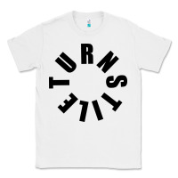 White TURNSTILE BLACK ON WHITE Classic Tee - artisFamous