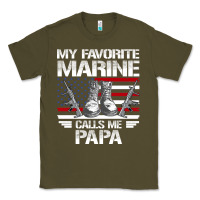 Army Green marine papa, gifts my favorite marine calls me pa pa military mother Classic Tee - artisFamous