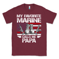 Burgundy marine papa, gifts my favorite marine calls me pa pa military mother Classic Tee - artisFamous