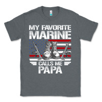 Charcoal Heather marine papa, gifts my favorite marine calls me pa pa military mother Classic Tee - artisFamous