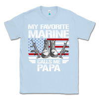 Dusty Blue marine papa, gifts my favorite marine calls me pa pa military mother Classic Tee - artisFamous